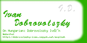 ivan dobrovolszky business card